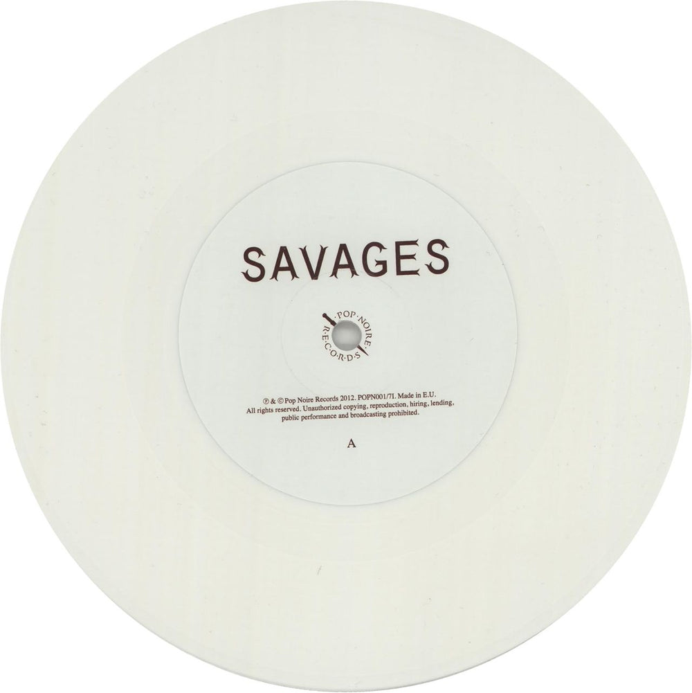 Savages Flying To Berlin - 3rd - White Vinyl UK 7" vinyl single (7 inch record / 45) XD207FL660701