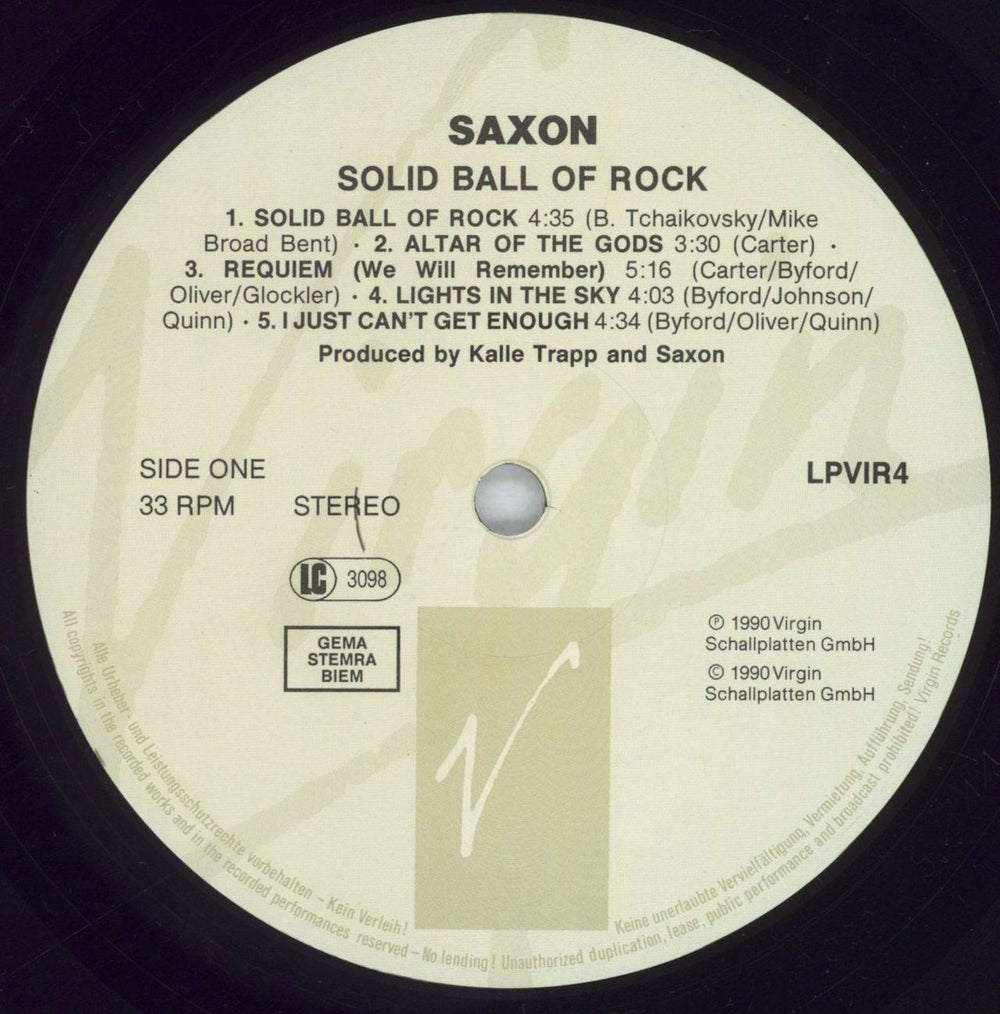 Saxon Solid Ball Of Rock UK vinyl LP album (LP record) SAXLPSO828935