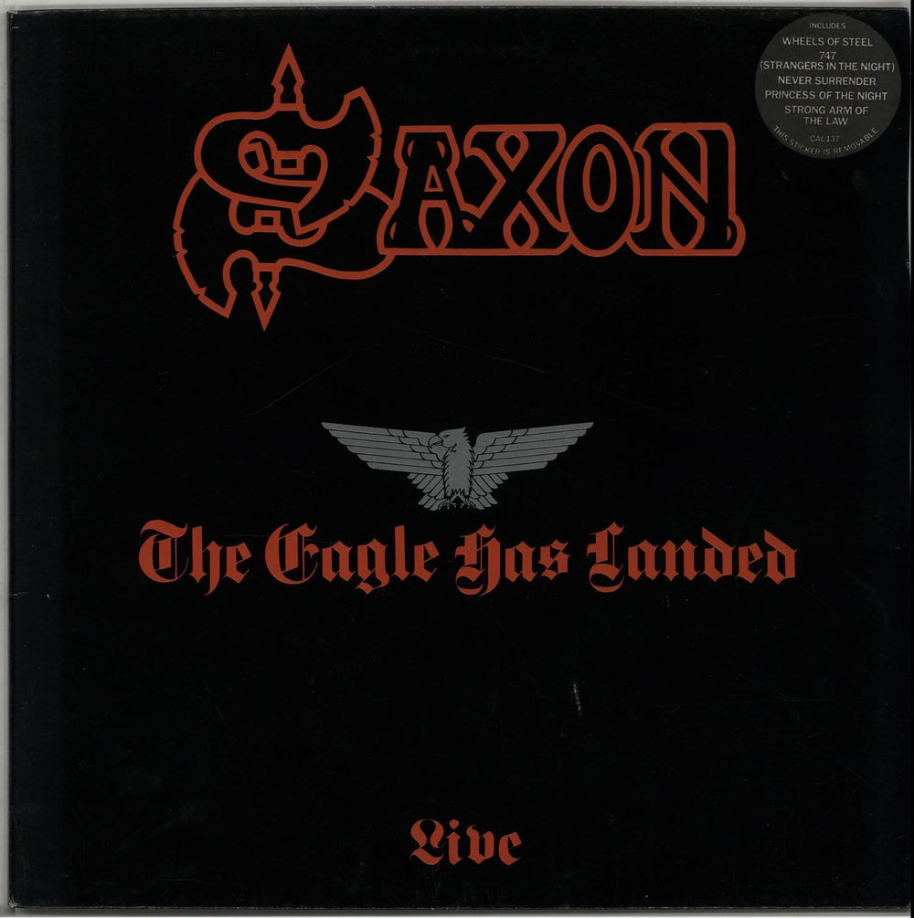 Saxon The Eagle Has Landed - Embossed & Stickered Sleeve + Merch Insert UK vinyl LP album (LP record) CAL137