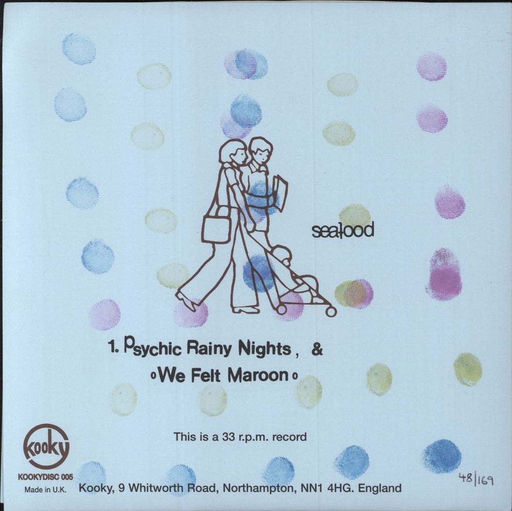 Seafood Psychic Rainy Night - Maroon vinyl UK 7" vinyl single (7 inch record / 45)