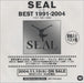 Seal Best 1991 - 2004 Japanese Promo CD-R acetate CDR ACETATE