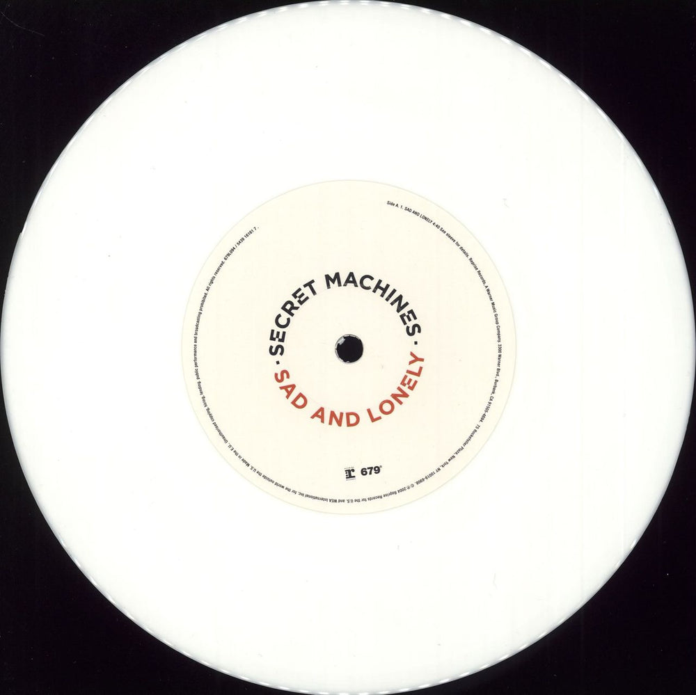 Secret Machines Sad And Lonely - White Vinyl UK 7" vinyl single (7 inch record / 45) SEM07SA313772