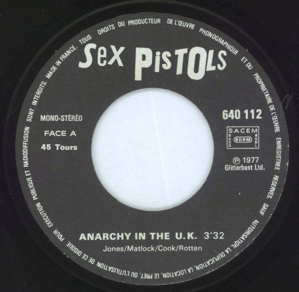 Sex Pistols Anarchy In The UK - EA - EX French 7