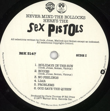 Sex Pistols Never Mind The Bollocks - 1st US vinyl LP album (LP record) SEXLPNE581889