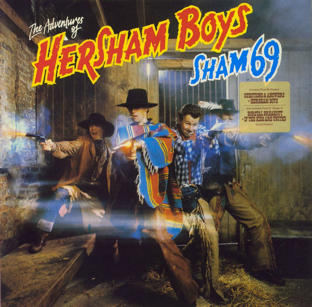 Sham 69 The Adventures Of Hersham Boys + 12" - Hype Stickered Sleeve - EX UK 2-LP vinyl record set (Double LP Album) POLD5025