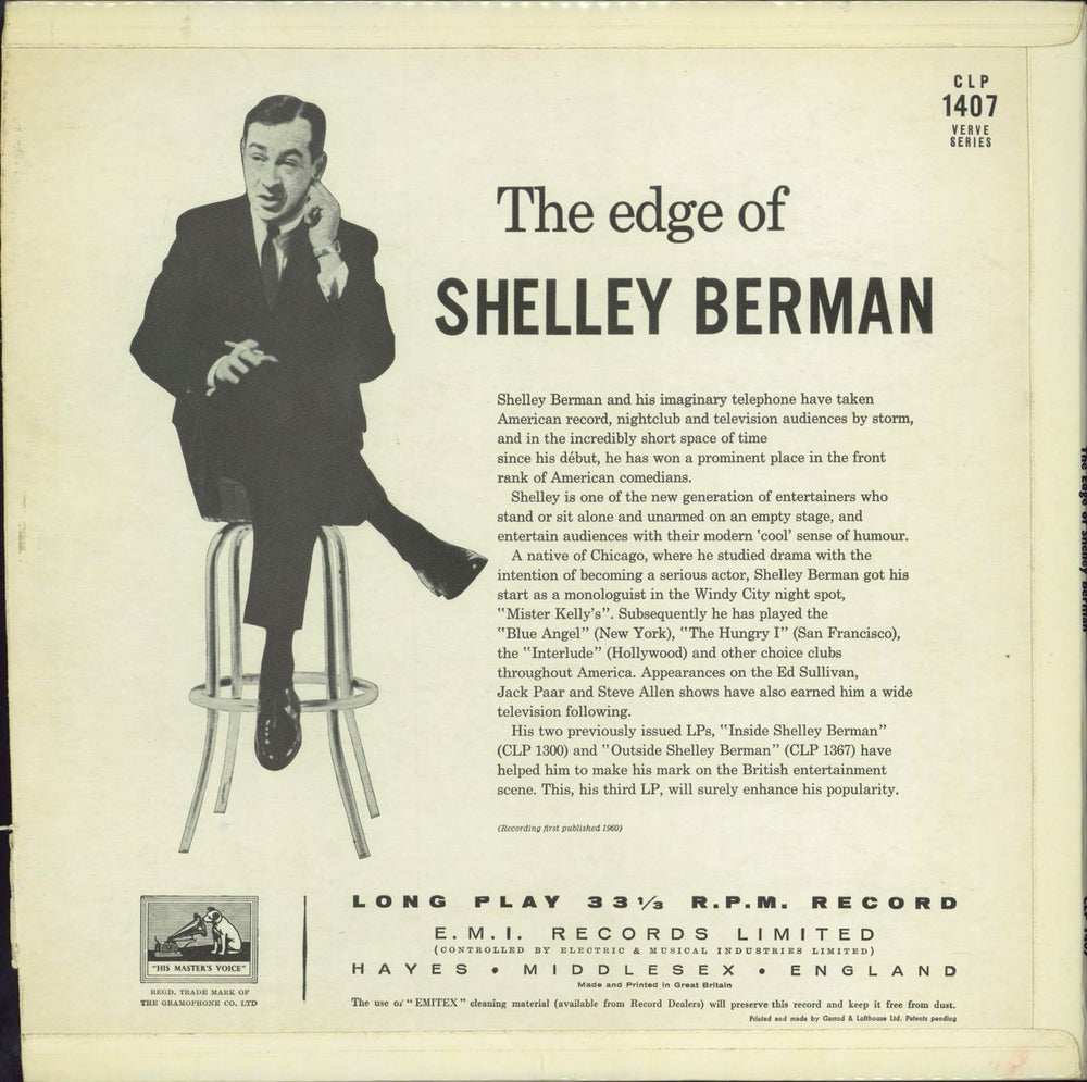 Shelley Berman The Edge Of Shelley Berman UK vinyl LP album (LP record)