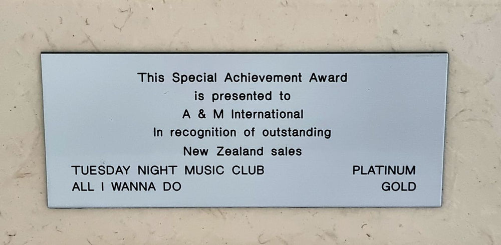 Sheryl Crow Tuesday Night Music Club + All I Wanna Do New Zealand award disc SCWAWTU143179