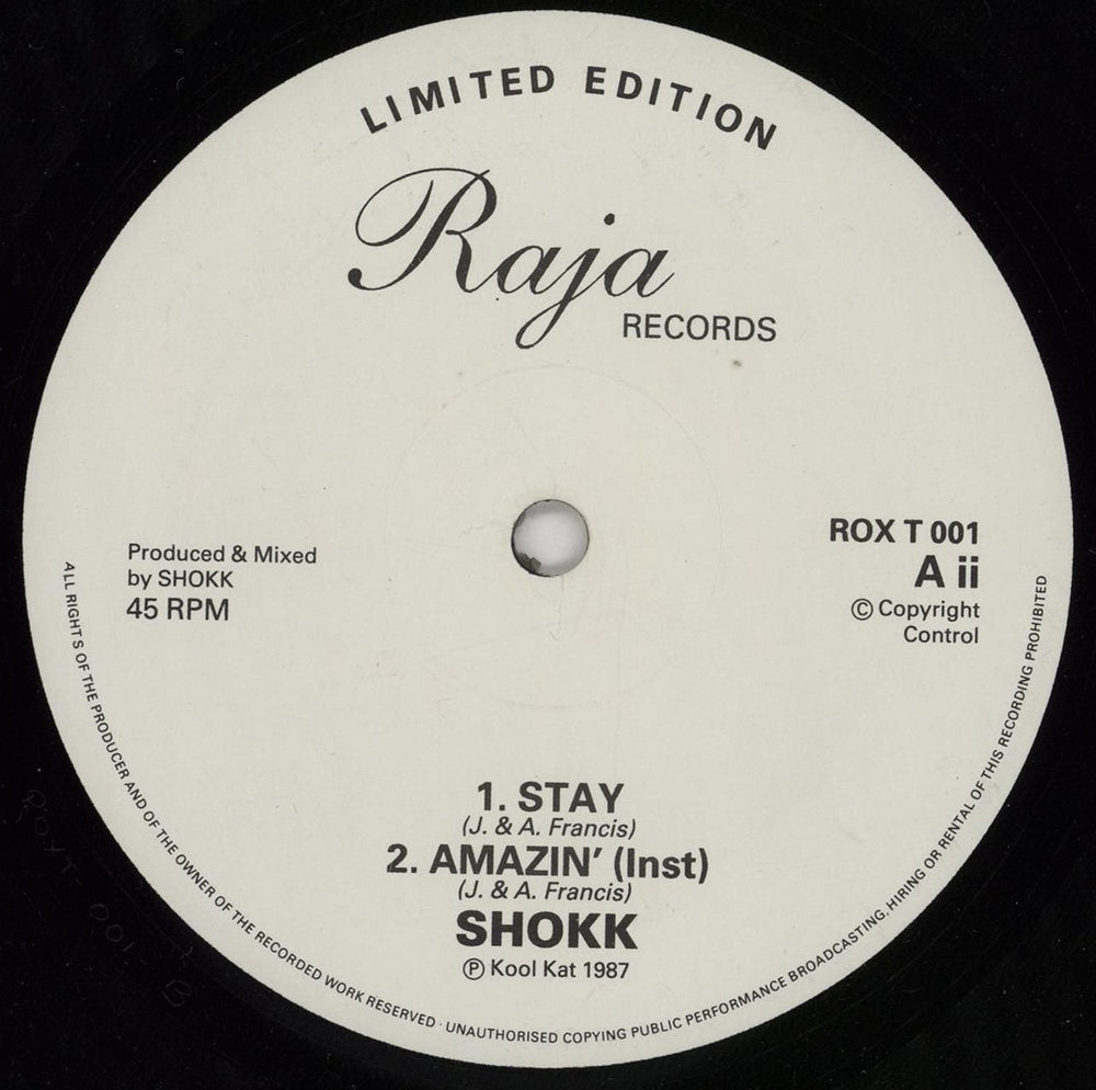 Shokk Amazin' UK Promo 12" vinyl single (12 inch record / Maxi-single)