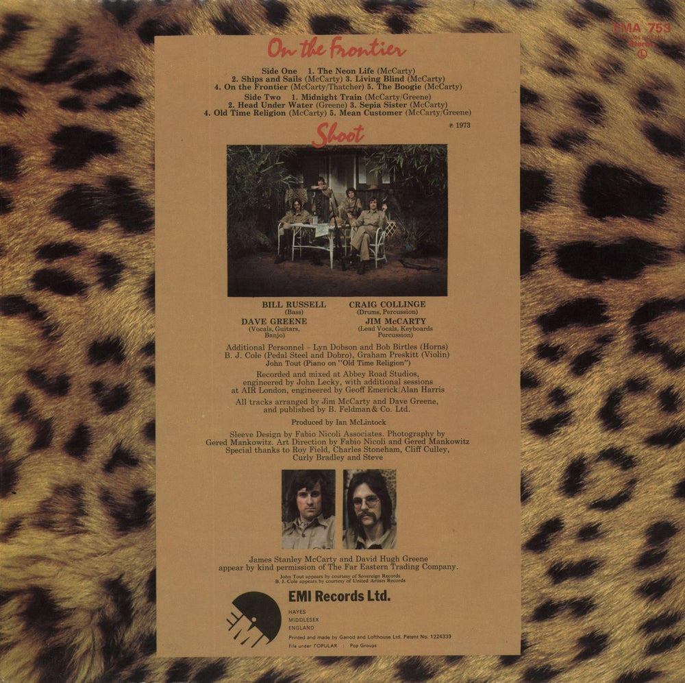 Shoot On The Frontier UK vinyl LP album (LP record)