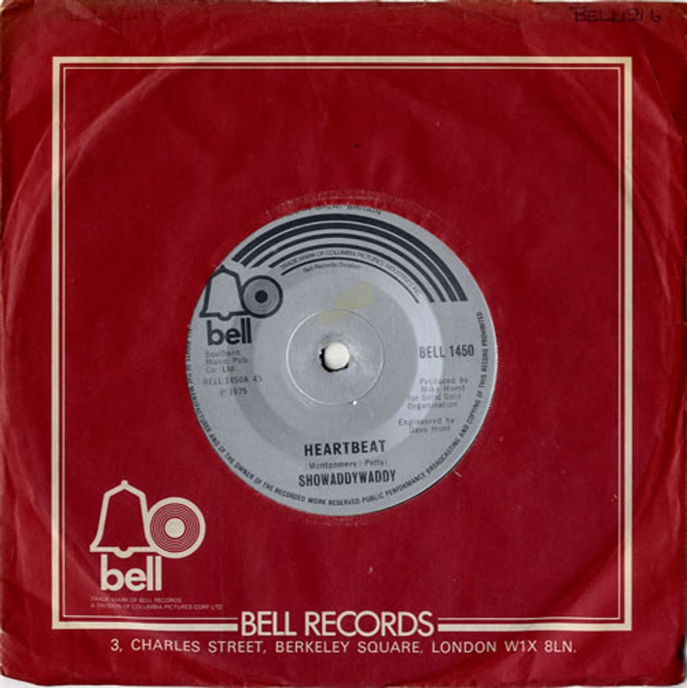 Showaddywaddy Heartbeat - Solid UK 7" vinyl single (7 inch record / 45) BELL1450