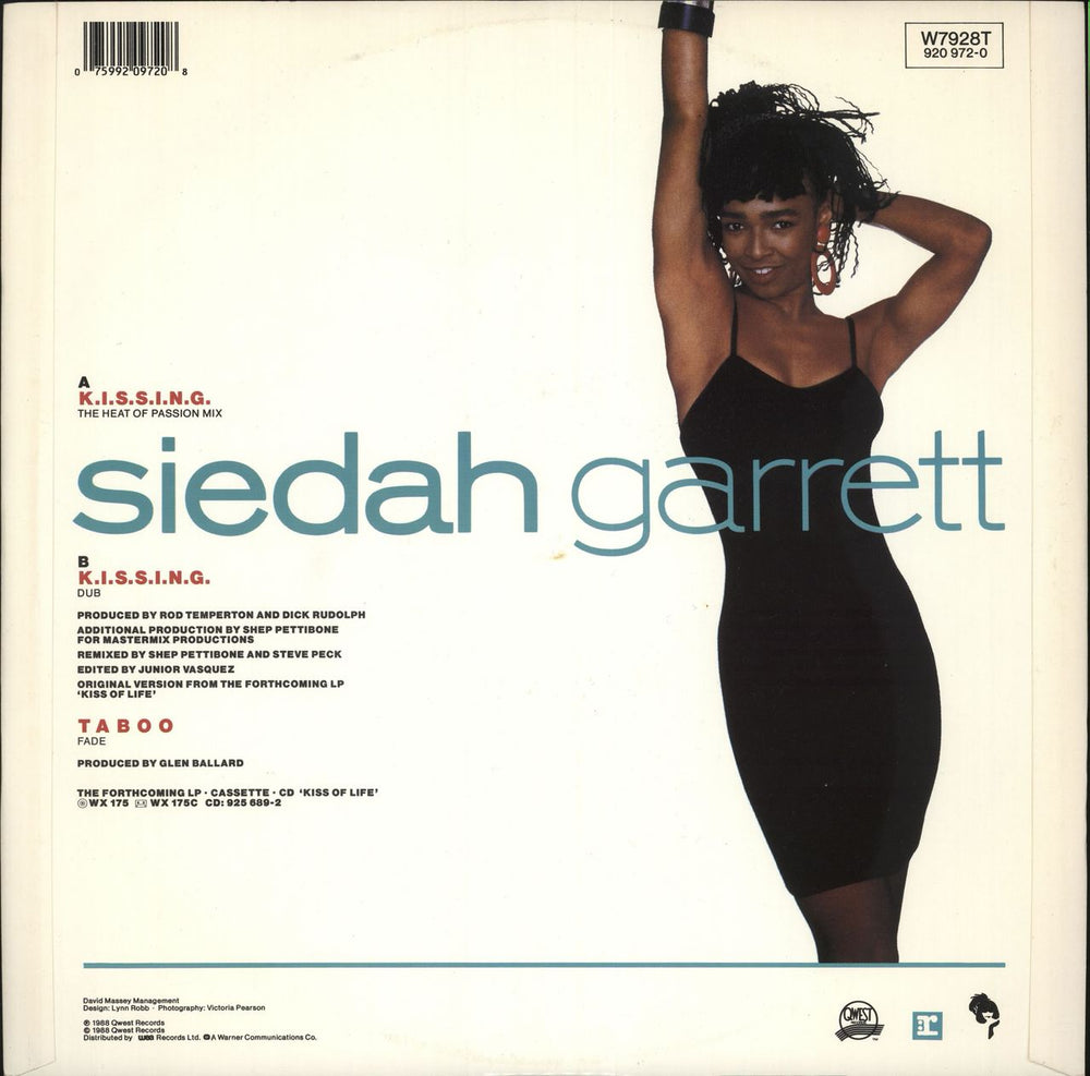 Siedah Garrett Kissing UK 12" vinyl single (12 inch record / Maxi-single) 075992097208