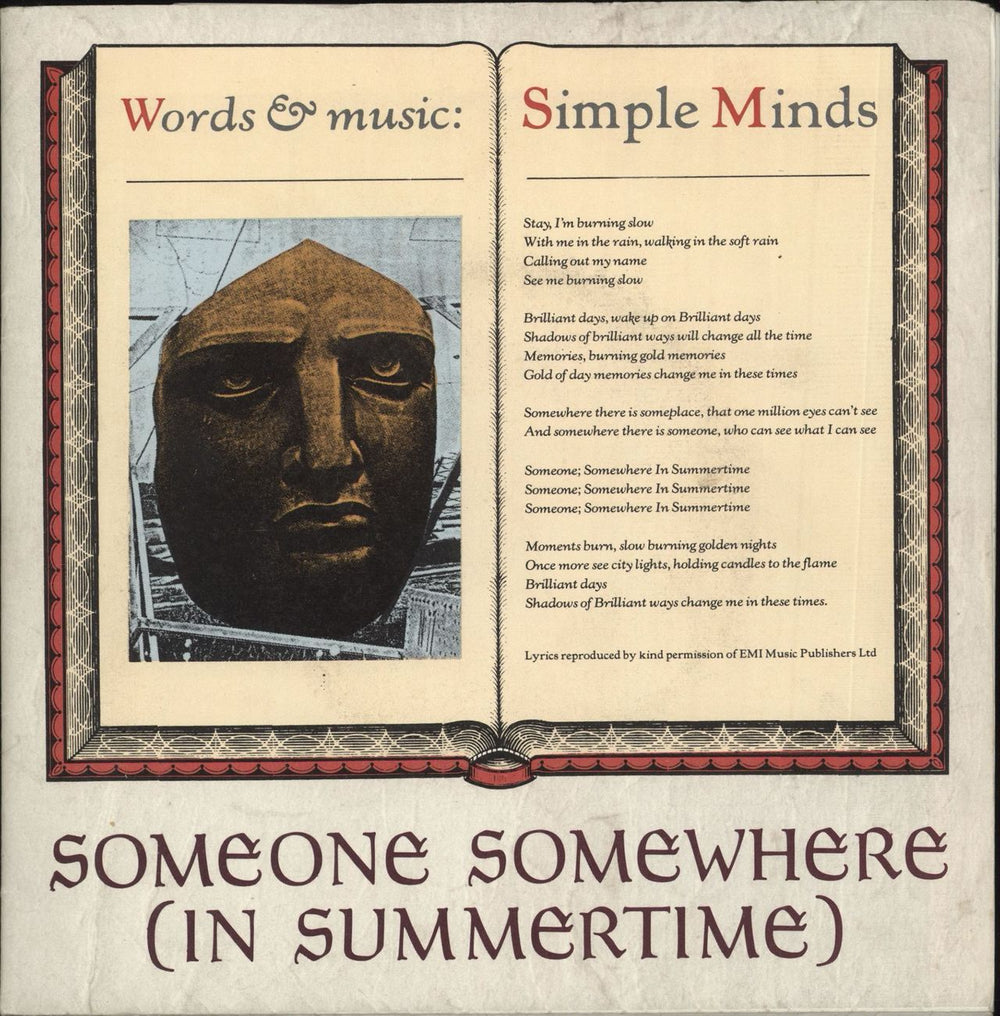 Simple Minds Someone Somewhere (In Summertime) - Poster Sleeve UK 7" vinyl single (7 inch record / 45) VS538