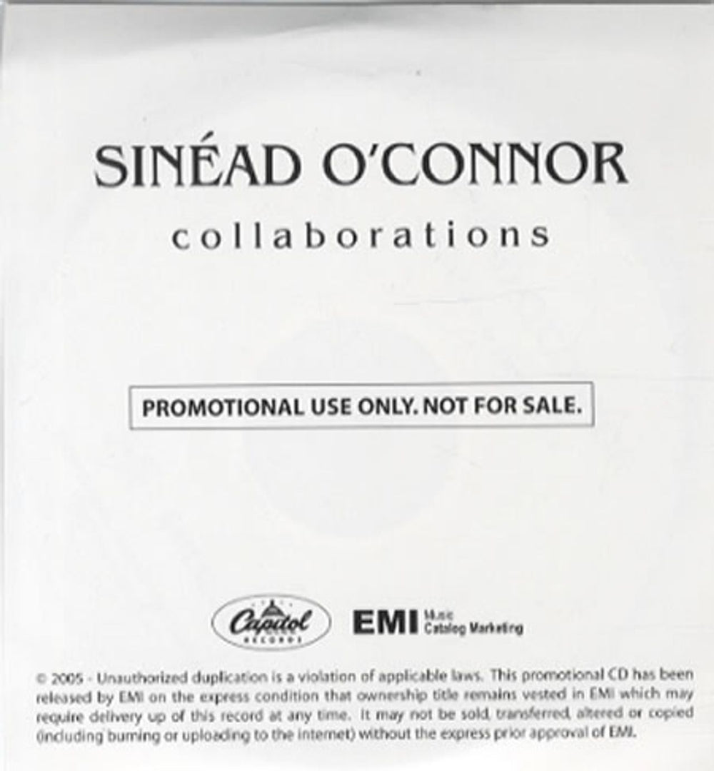 Sinead O'Connor Collaborations US CD-R acetate CD-R ACETATE