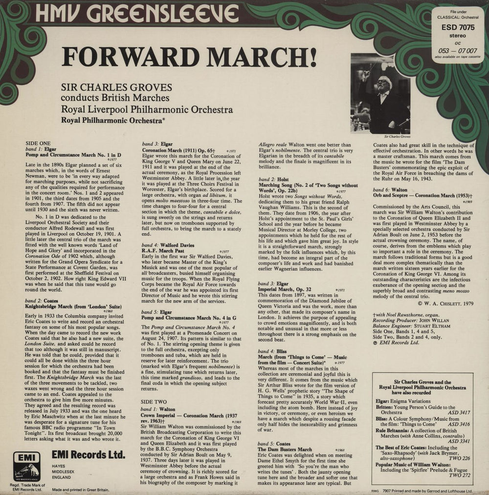Sir Charles Groves Forward March! - Test Pressing UK 2-LP vinyl record set (Double LP Album)