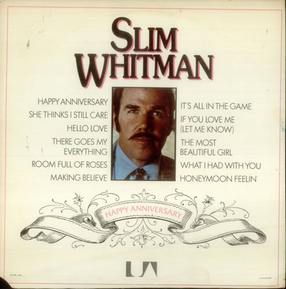 Slim Whitman Happy Anniversary US vinyl LP album (LP record) UA-LA319