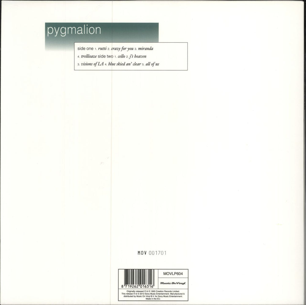 Slowdive Pygmalion - 180gm Clear & Green Marbled Vinyl UK vinyl LP album (LP record) SLOLPPY786707