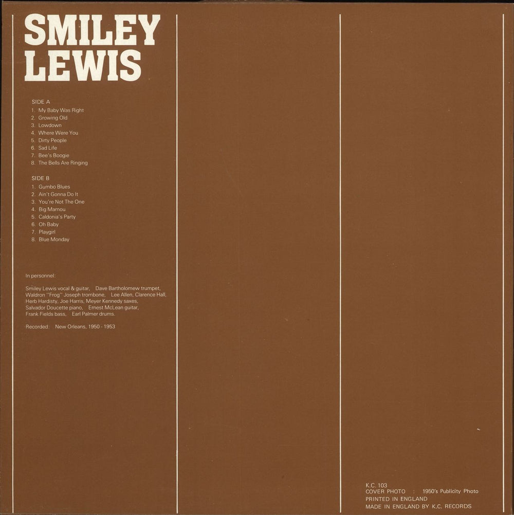 Smiley Lewis Caldonia's Party UK vinyl LP album (LP record)