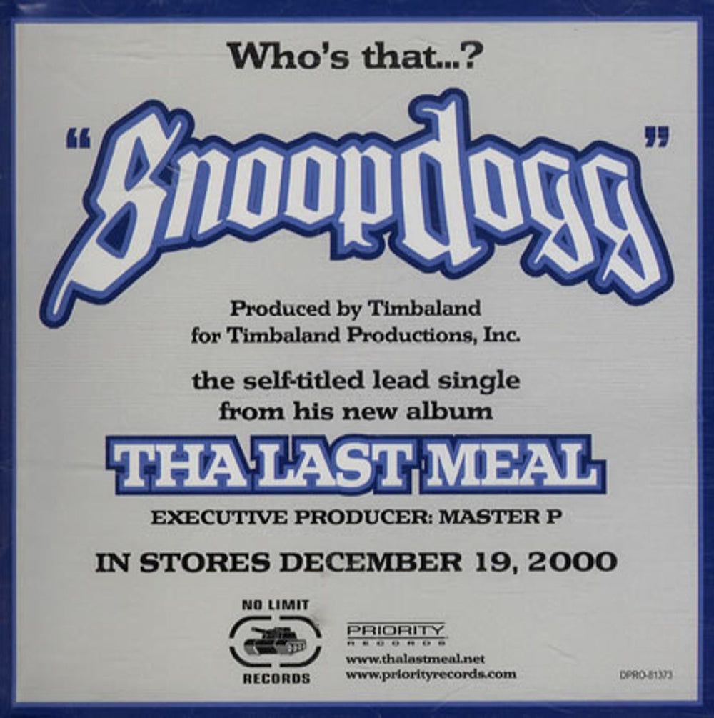 Snoop Doggy Dogg Snoop Dogg US Promo CD single (CD5 / 5") DPRO-81373