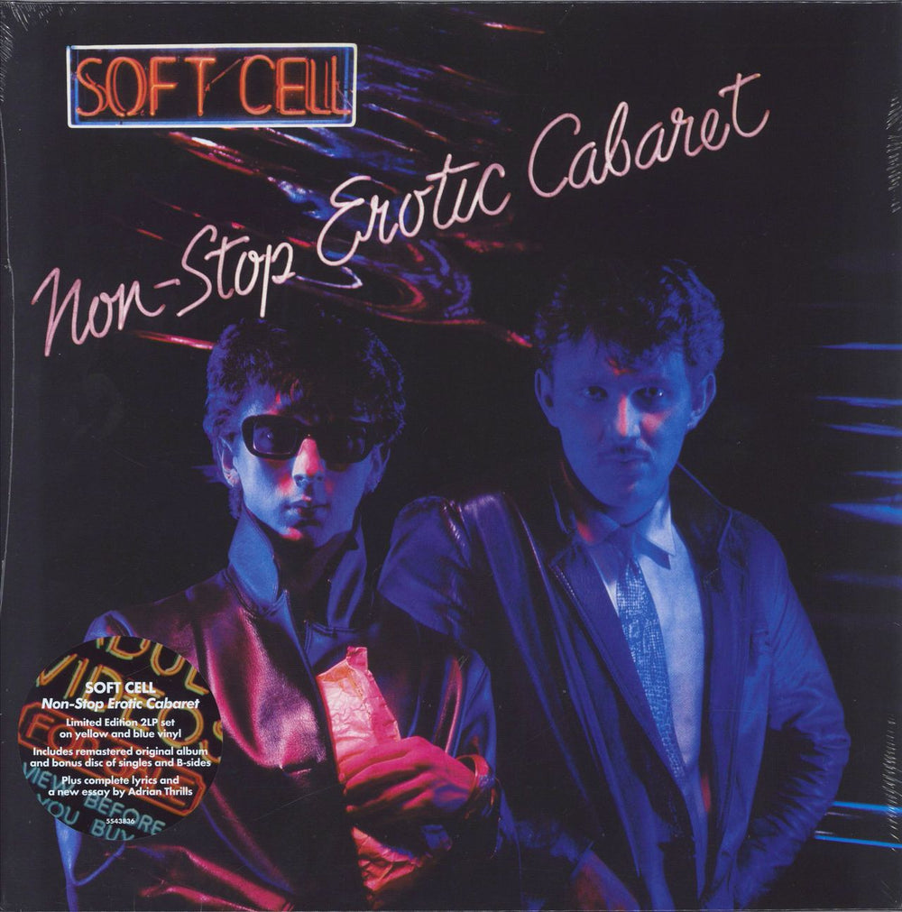 Soft Cell Non-Stop Erotic Cabaret - Yellow & Blue Vinyl - Sealed UK 2-LP vinyl record set (Double LP Album) 5543833