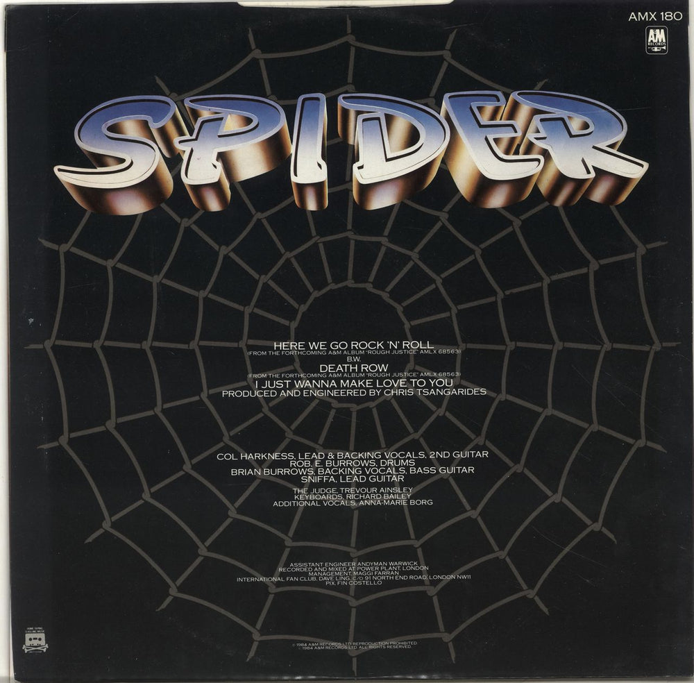 Spider (UK) Here We Go Rock 'n' Roll UK 12" vinyl single (12 inch record / Maxi-single)