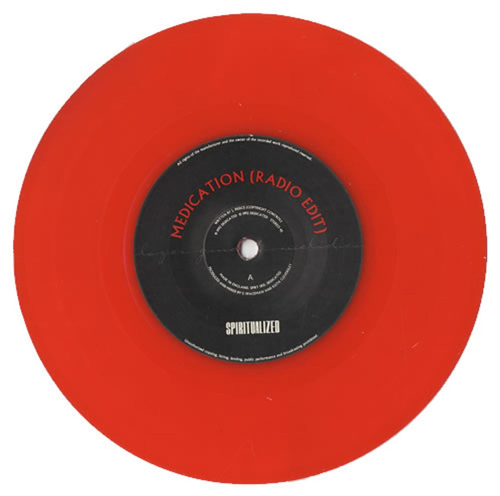 Spiritualized Medication - Red Vinyl UK 7" vinyl single (7 inch record / 45) SPZ07ME109266