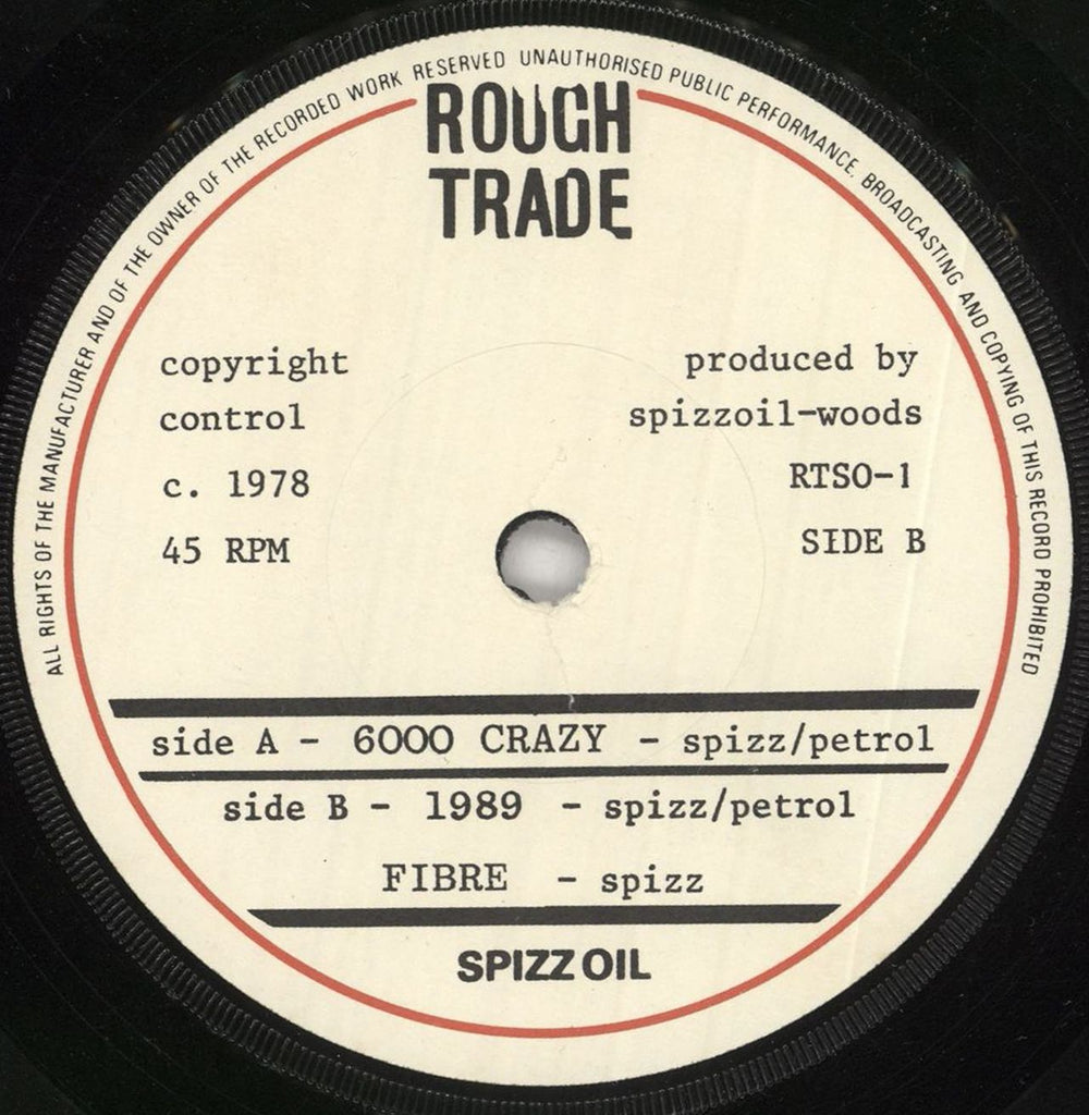 Spizz 6000 Crazy - Copyright Control + Sleeve UK 7" vinyl single (7 inch record / 45) SZZ07CR739270