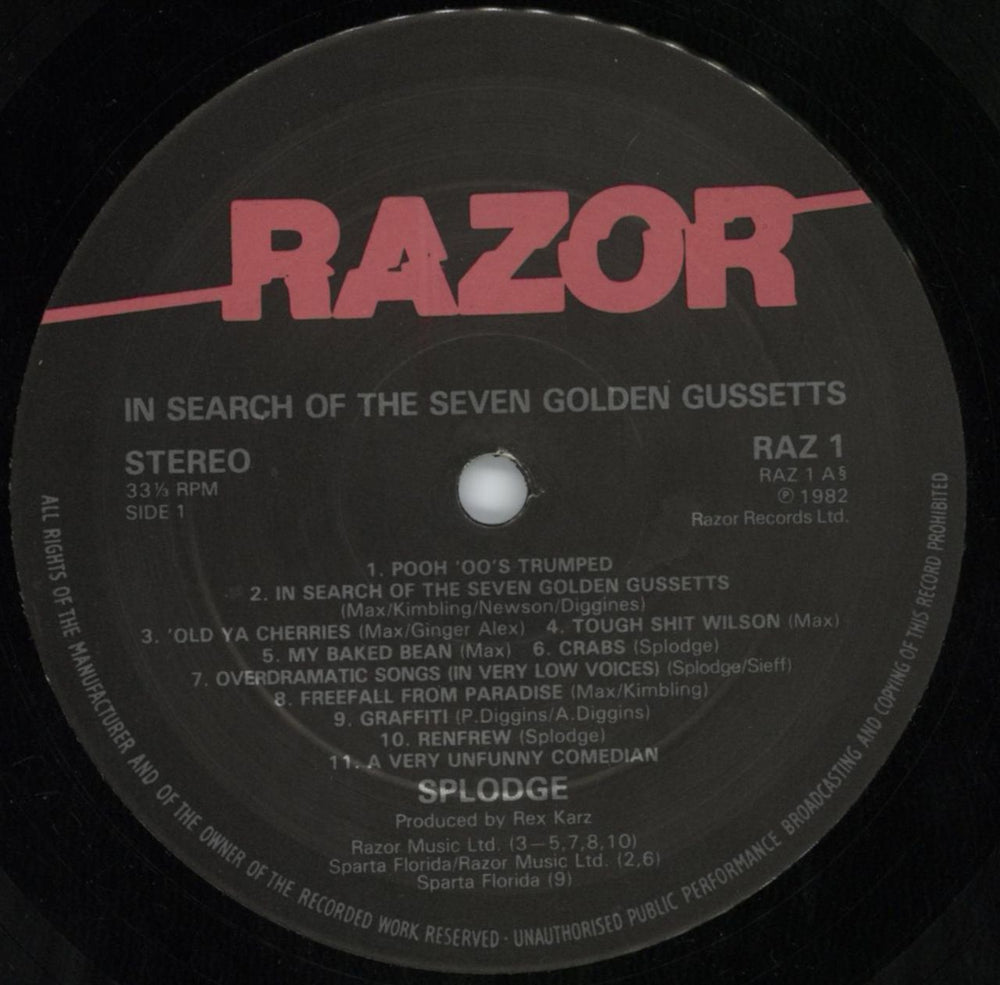 Splodgenessabounds In Search Of The Seven Golden Gussetts UK vinyl LP album (LP record) ODGLPIN816101