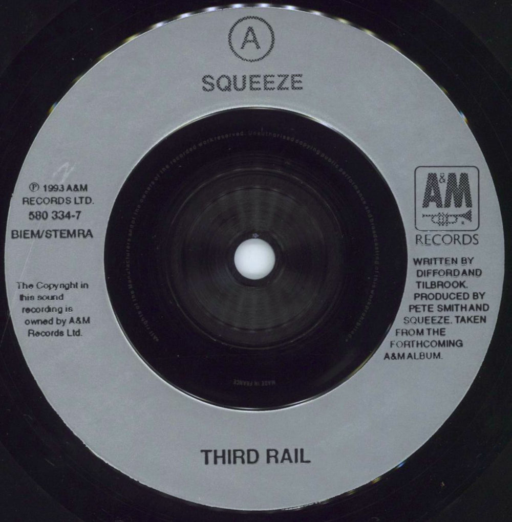 Squeeze Third Rail UK 7" vinyl single (7 inch record / 45) SQU07TH163740