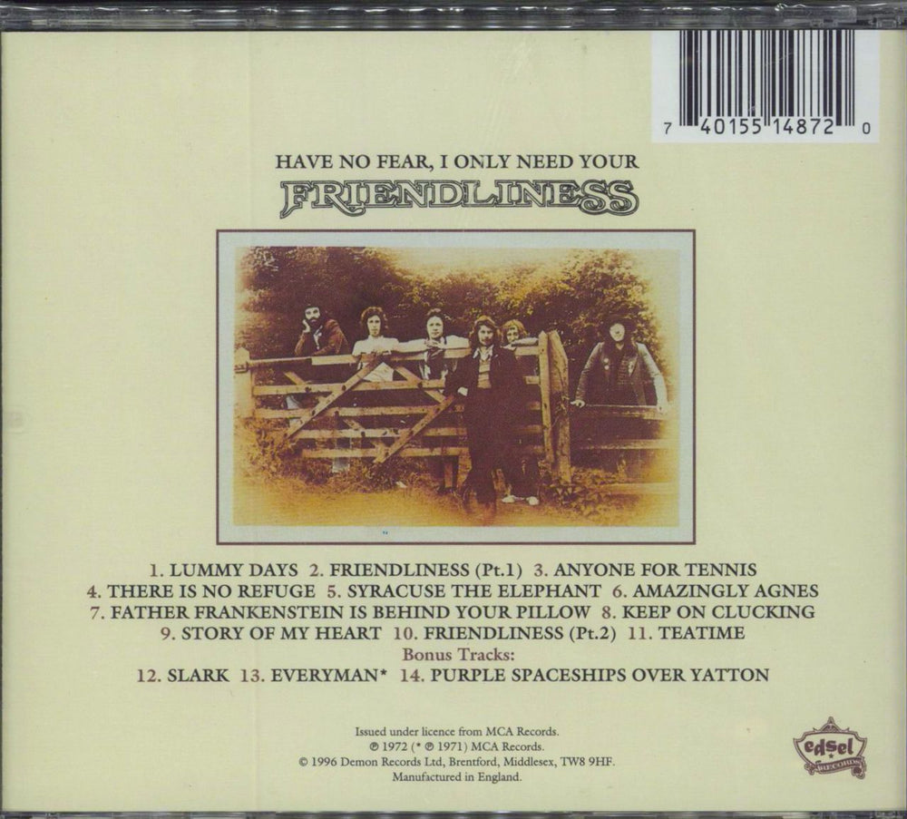 Stackridge Friendliness - Sealed UK CD album (CDLP) KRDCDFR798317