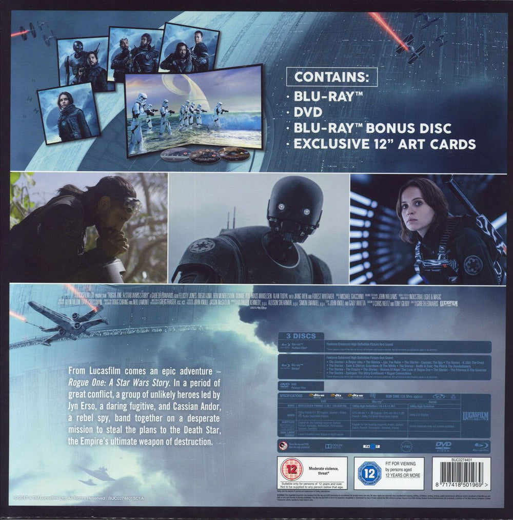 Star Wars Rogue One: A Star Wars Story - Big Sleeve Edition UK Blu Ray DVD 8717418501969