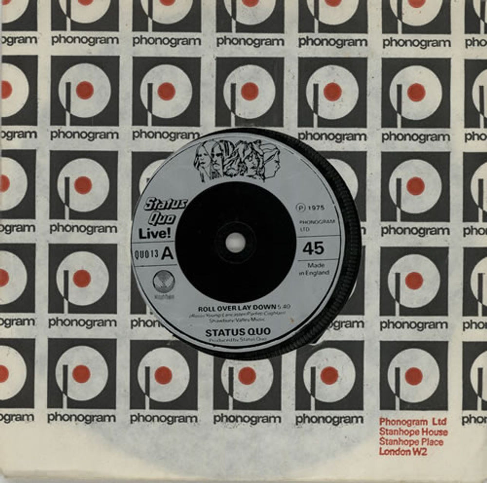 Status Quo Live! UK 7" vinyl single (7 inch record / 45) QUO13