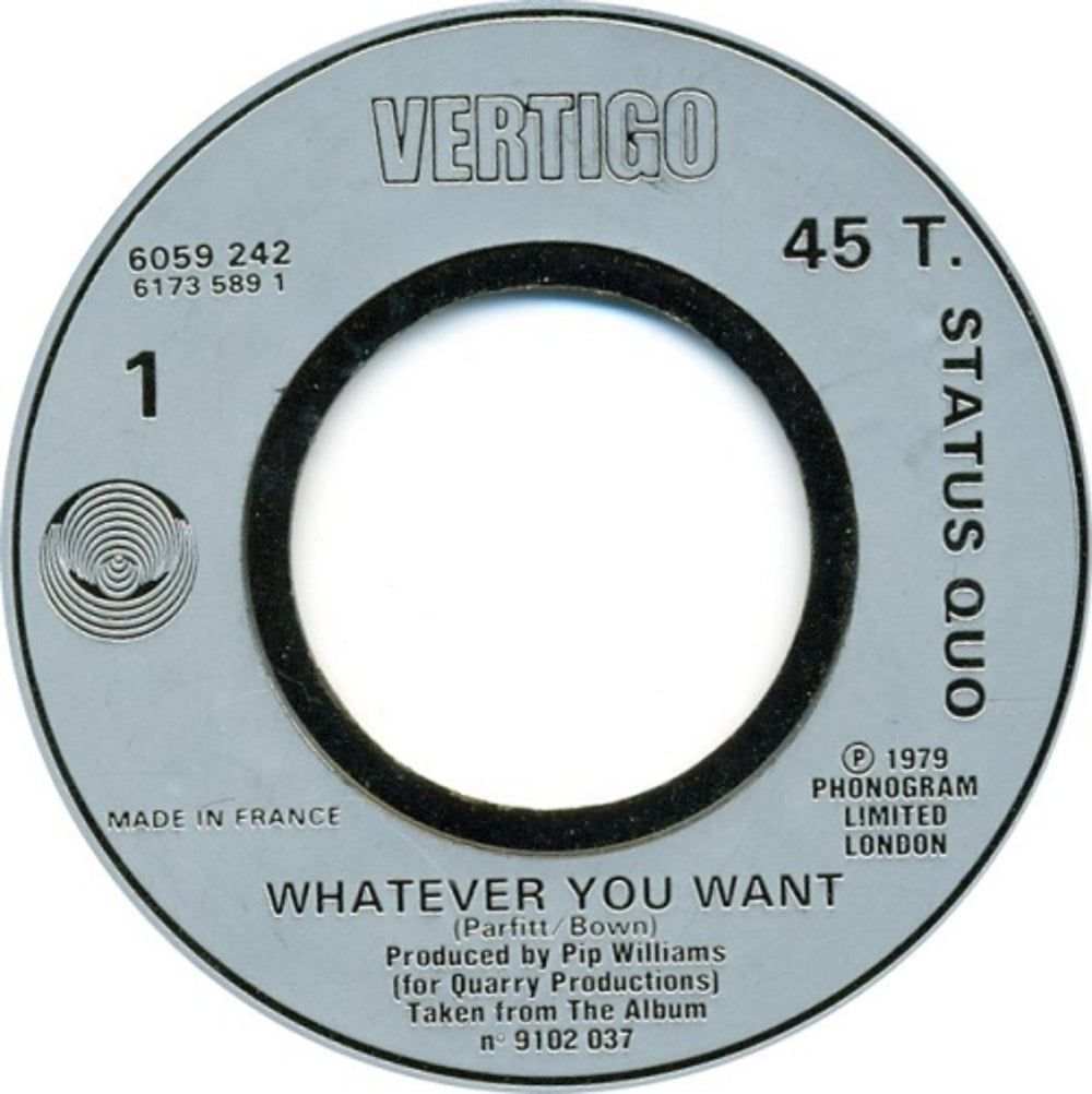 Status Quo Whatever You Want - Jukebox French 7" vinyl single (7 inch record / 45) 6059242