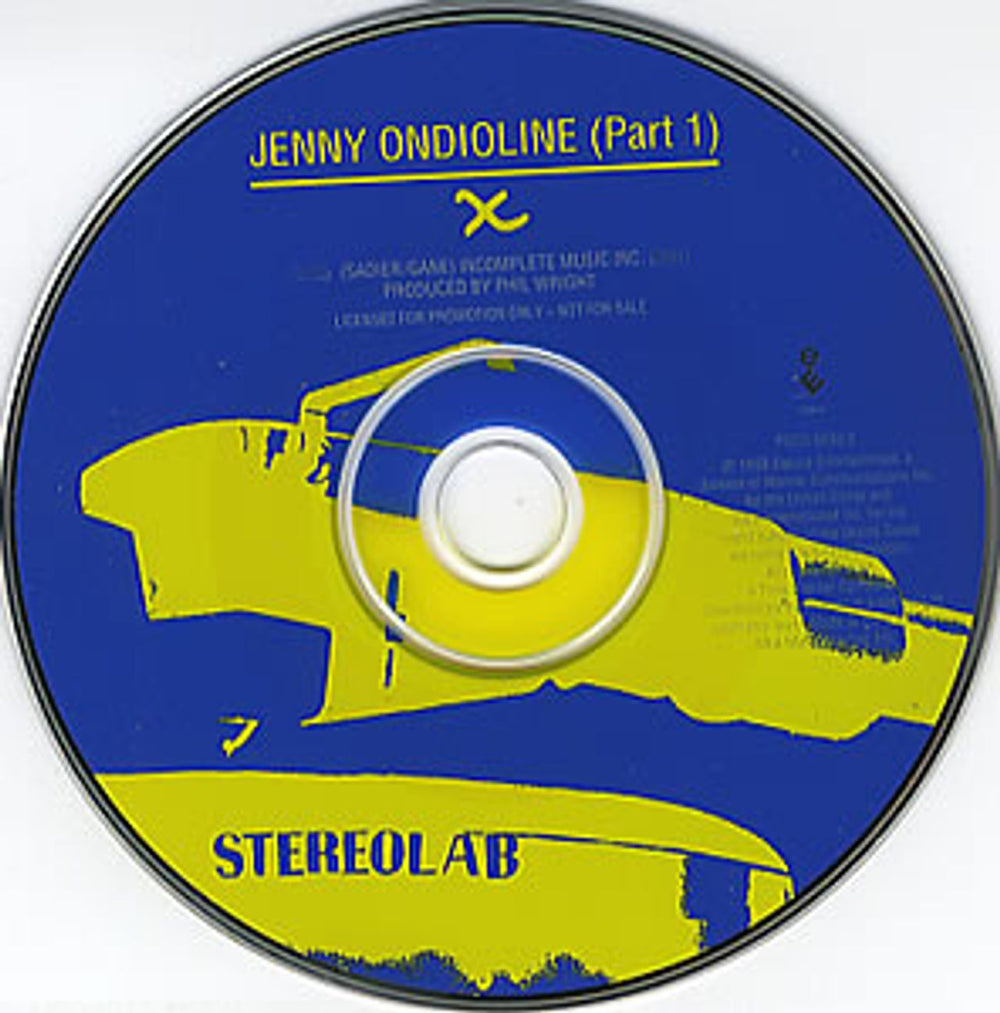 Stereolab Jenny Ondioline  US Promo CD single (CD5 / 5") PRCD-8830