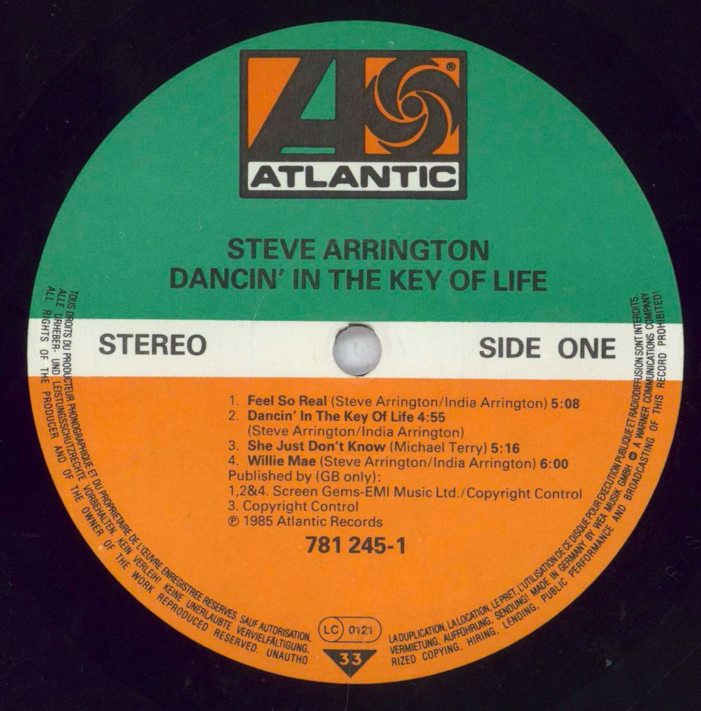 Steve Arrington Dancin' In The Key Of Life - Hype Sticker German vinyl LP album (LP record) SRRLPDA821211