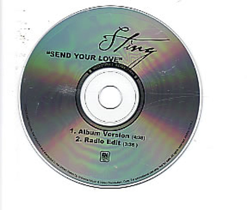 Sting Send Your Love US Promo CD single (CD5 / 5") AMRR-11011-2