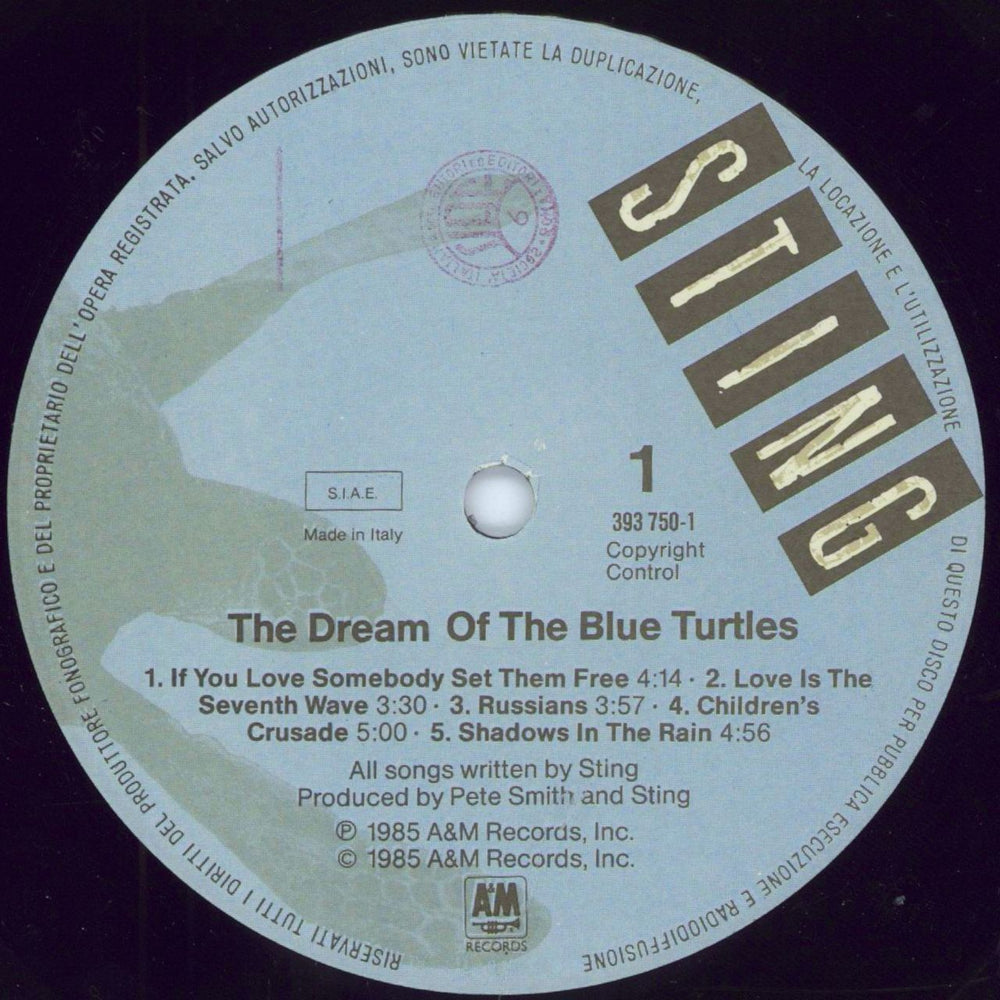 Sting The Dream Of The Blue Turtles Italian vinyl LP album (LP record) STILPTH796200