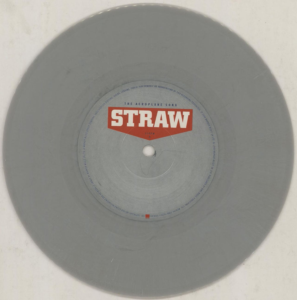 Straw The Aeroplane Song - Grey Vinyl UK 7" vinyl single (7 inch record / 45) WSA07TH356421