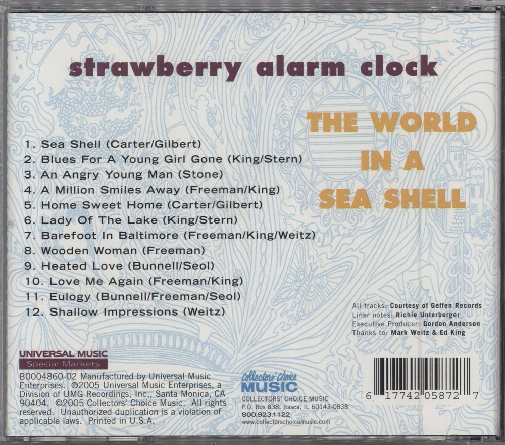 Strawberry Alarm Clock The World In A Sea Shell US CD album (CDLP)