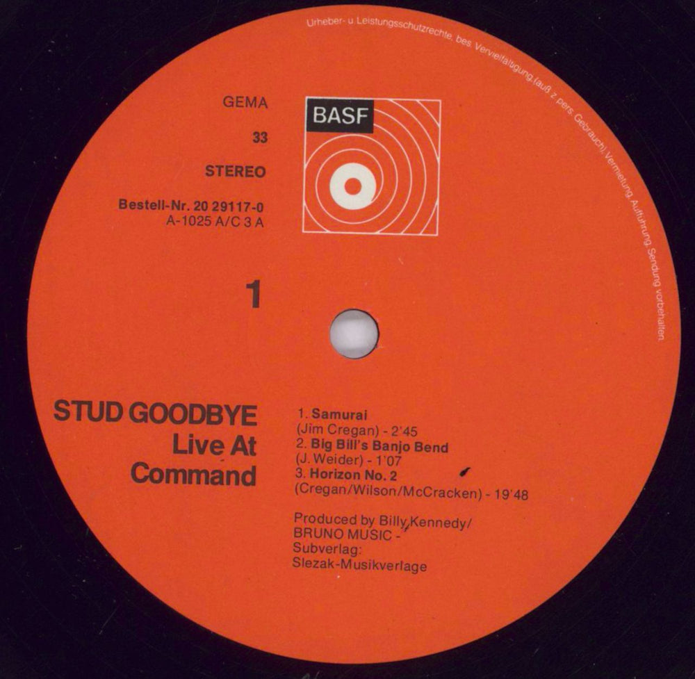 Stud Goodbye (Live At Command) German vinyl LP album (LP record) U6VLPGO597389