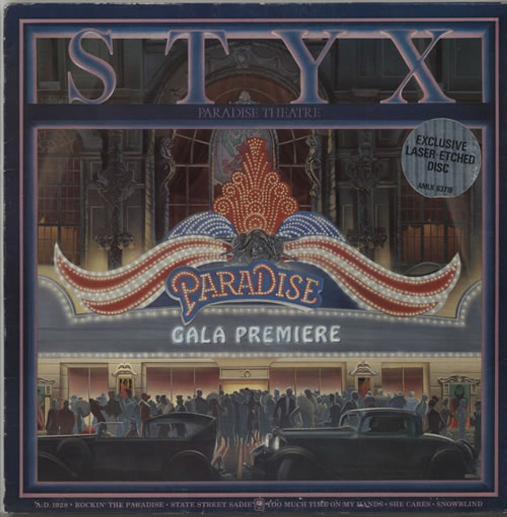 Styx Paradise Theatre - Promo Stamped UK vinyl LP album (LP record) AMLK63719