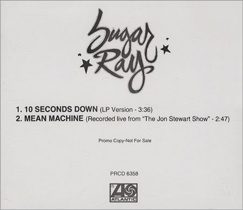 Sugar Ray 10 Seconds Down US Promo CD single (CD5 / 5") PRCD6358