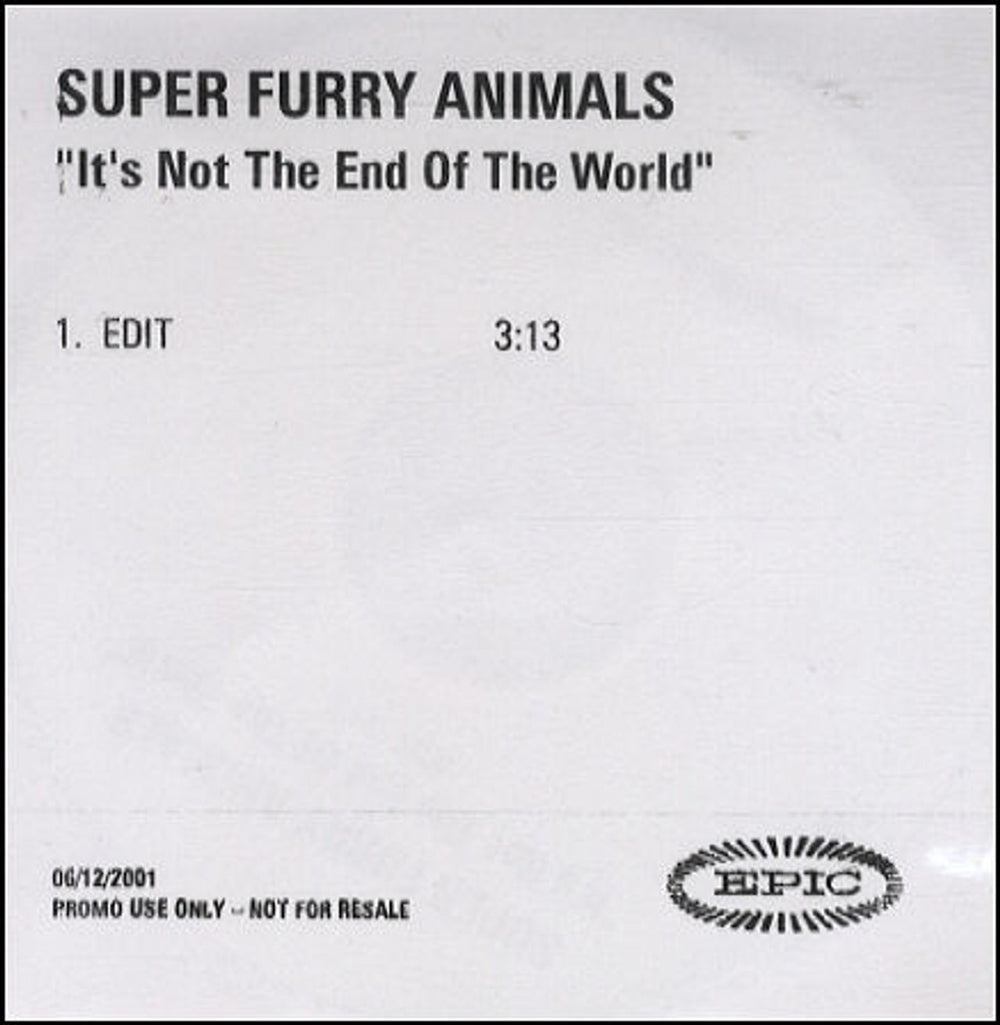 Super Furry Animals It's Not The End Of The World UK Promo CD-R acetate CD-R ACETATE