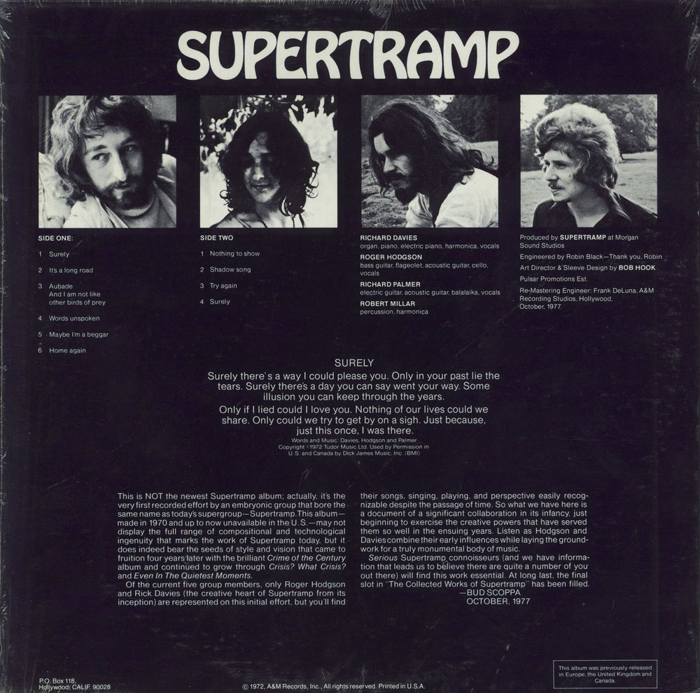 Supertramp Supertramp US vinyl LP album (LP record)