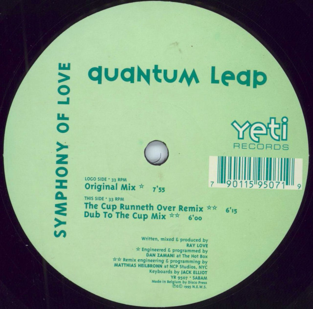 SYMPHONY OF LOVE Quantum Leap Belgian 12" vinyl single (12 inch record / Maxi-single) YR9507