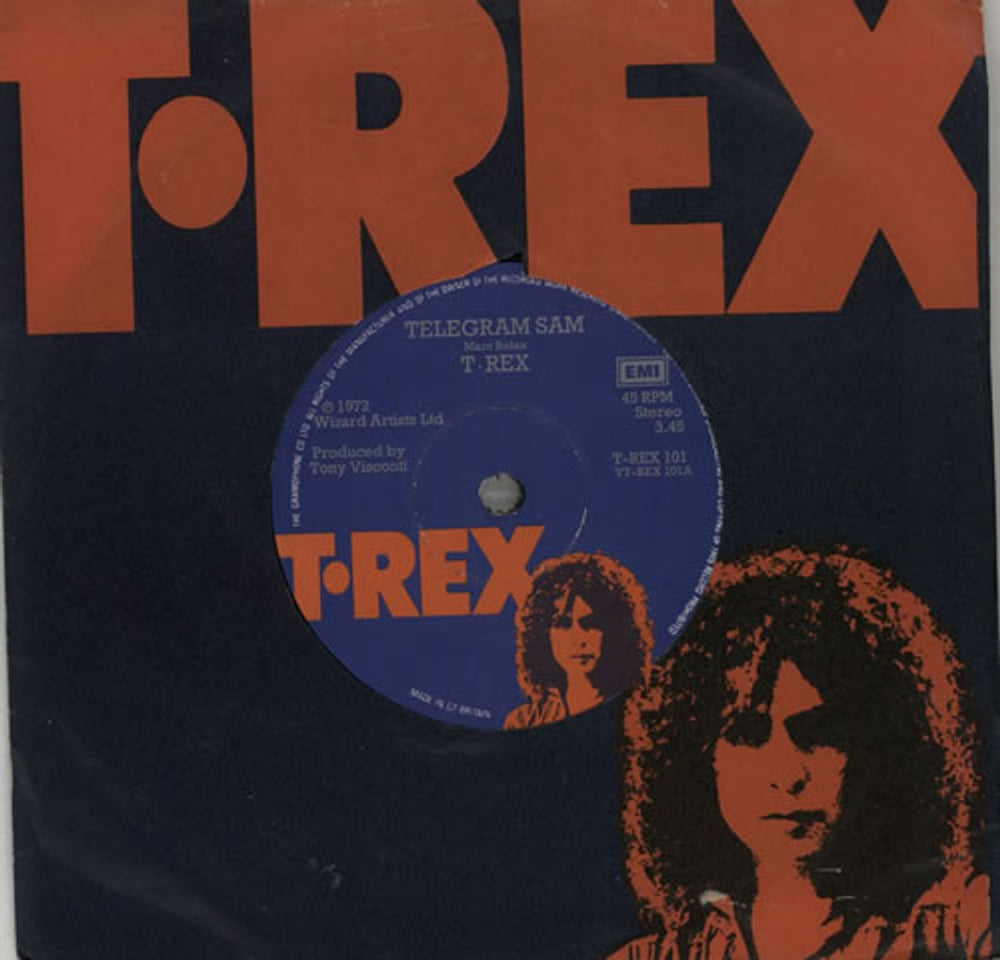 T-Rex / Tyrannosaurus Rex Telegram Sam UK 7" vinyl single (7 inch record / 45) T-REX101