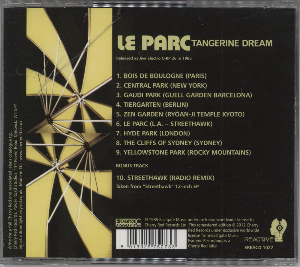 Tangerine Dream Le Parc UK CD album (CDLP) 5013929752733