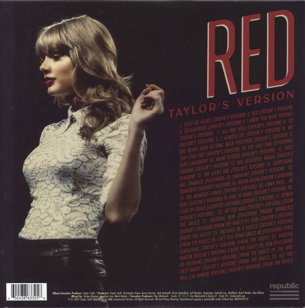 Taylor Swift Red: Taylor's Version - EX US 4-LP vinyl set 