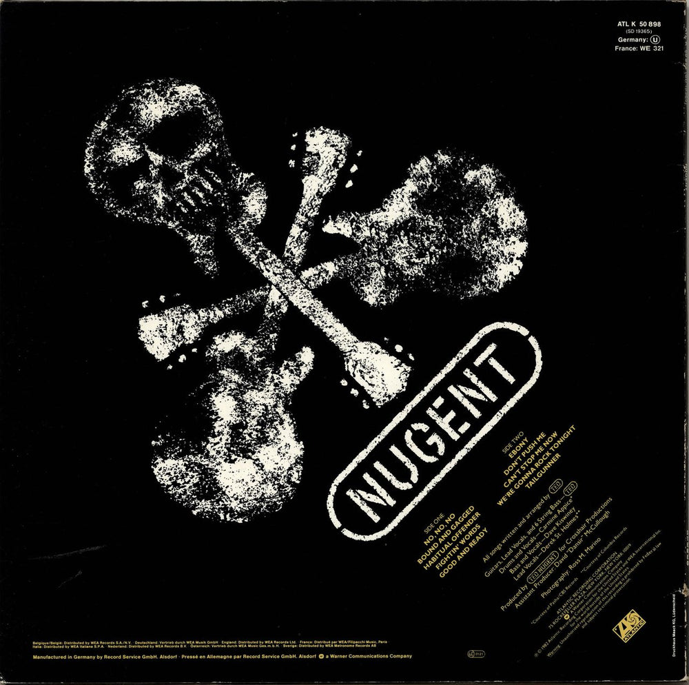 Ted Nugent Nugent German vinyl LP album (LP record)