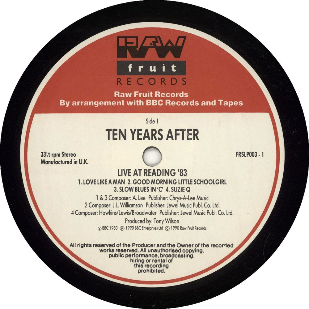 Ten Years After Live At Reading '83 - The Friday Rock Show Sessions UK vinyl LP album (LP record) 5017644700314