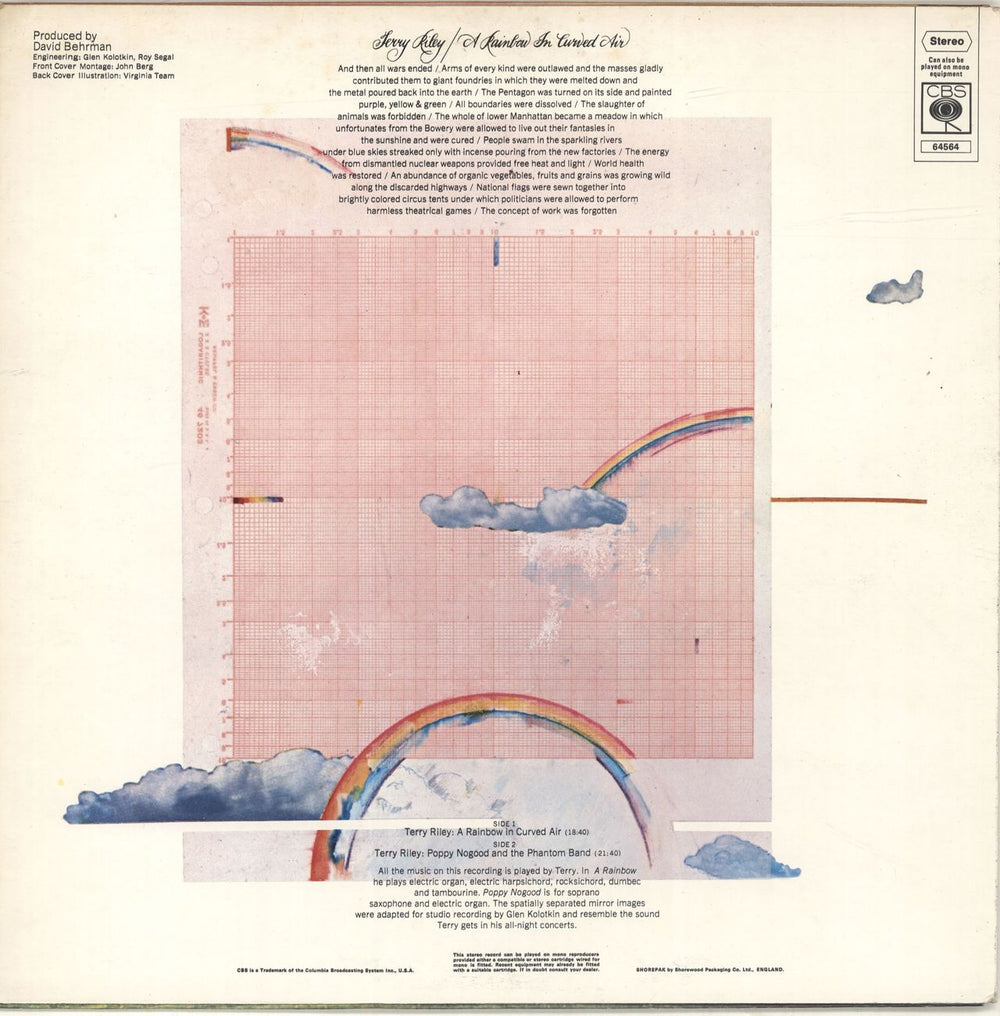 Terry Riley A Rainbow In Curved Air - EX UK vinyl LP album (LP record)